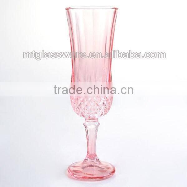 hotsale colorful crystal champagne flute glass candle holder