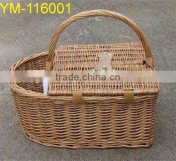 popular new cheap rectangular willow picnic basket with foldable with liners
