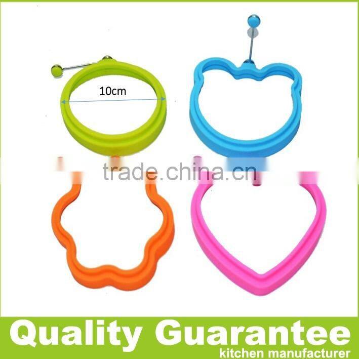 Hot Sale Breakfast Silicone Fried Egg Mold Pancake Egg Ring Heart Flower Shape Funny Kitchen Tool