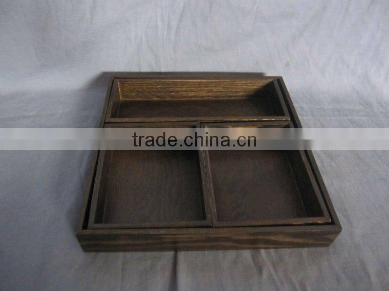 Silver&Golden painted wood serving tray