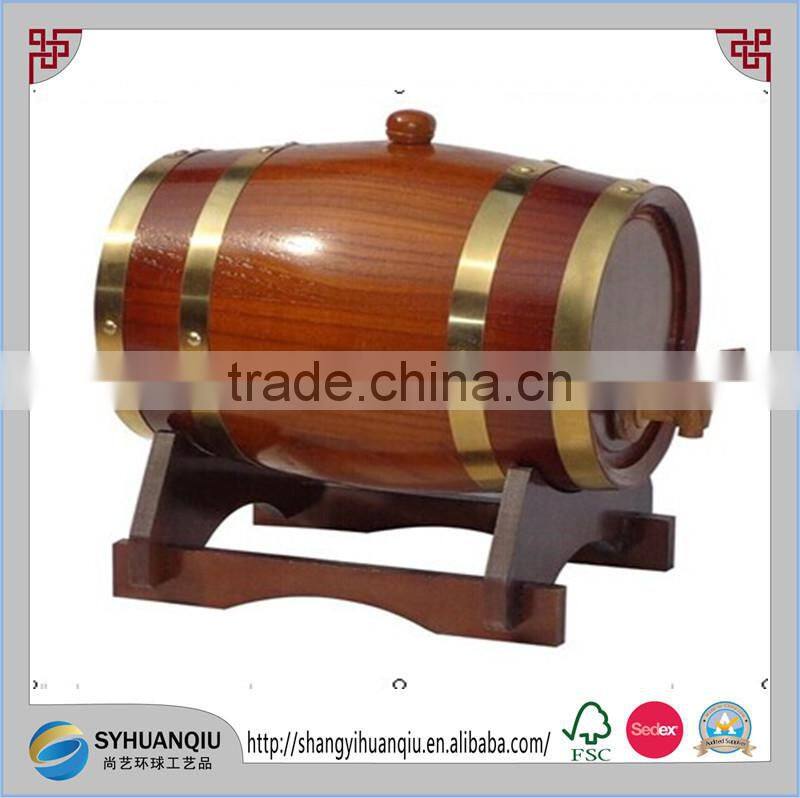 Beer usage wood material handmade decorative 5 litre wooden wine barrel with wood stopper