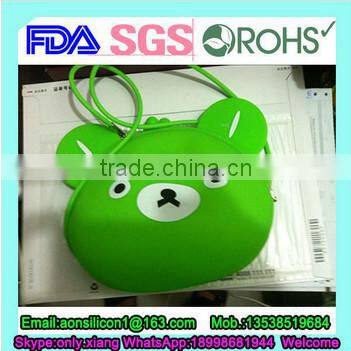 silicone purple heart shape long strap shoulder bag