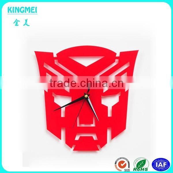 Lovely design wall clock acrylic diy green leaves shape wall clock