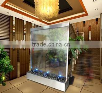 indoor glass mirror waterfall floor standing room divider