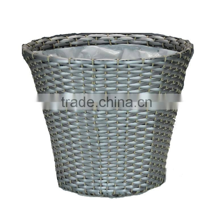 Grey Woven Flowerpot with PVC Linner/ Storage bucket/Garden Planter
