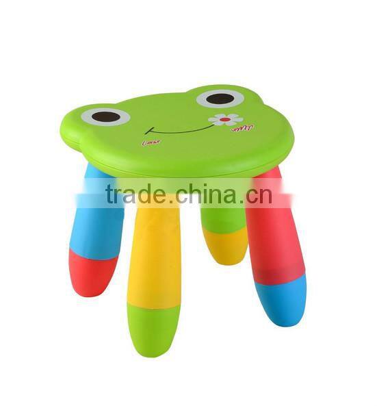 round plastic stool with heat printing cute frog for kids high quality