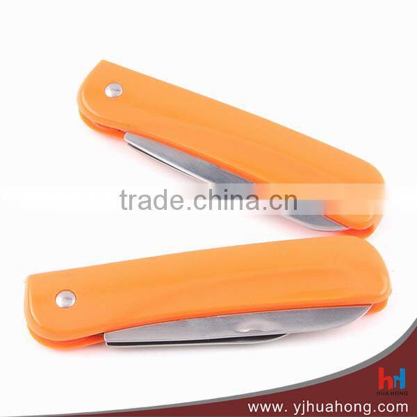 Multifunction Stainless Steel Folding Fruit Knife With Plastic Handle