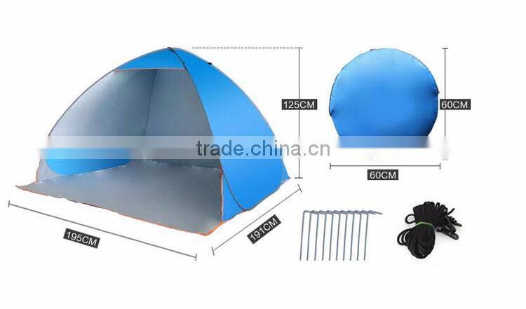 3-4 person outdoor camping beach shelter sunshade fishing ultraviolet-proof pop up tent