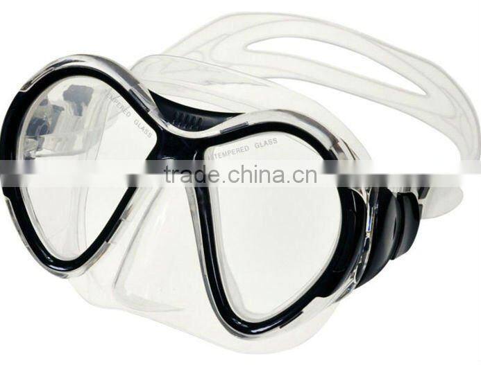 Safety tempered glass silicone waterproof cheap diving masks