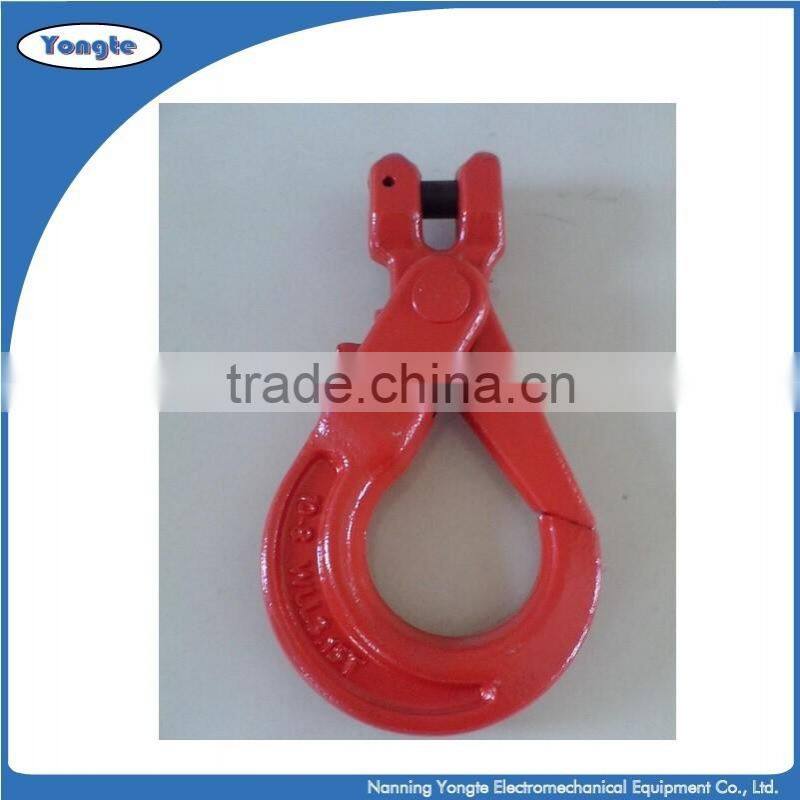 G80 european type clevis hook self-locking ,forged lifting safety hook for chain