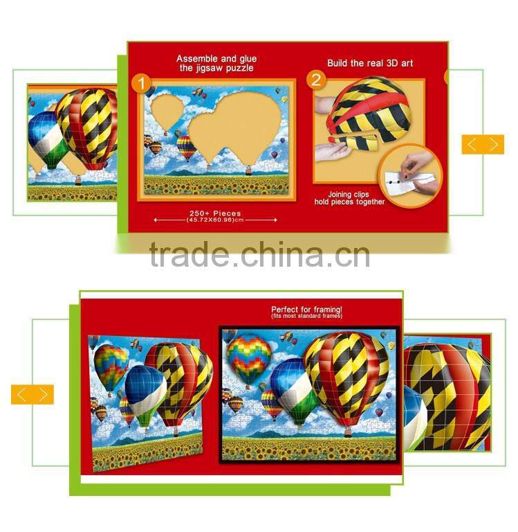 High quality plastic toy set hot air balloon board super 3d puzzle