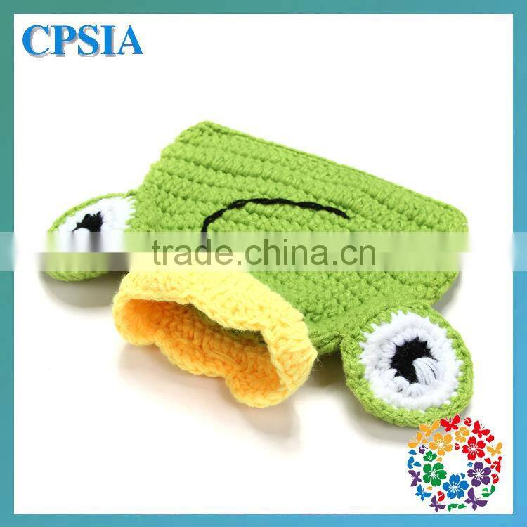 2014 Newest Baby Cute Hat Red Colour With Satin Bowknot 100% Headband Knit Cap