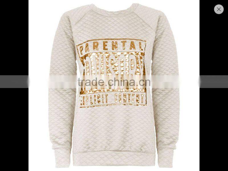 LADIES QUILTED PARENTAL WOMENS SWEATSHIRT TRACKSUIT