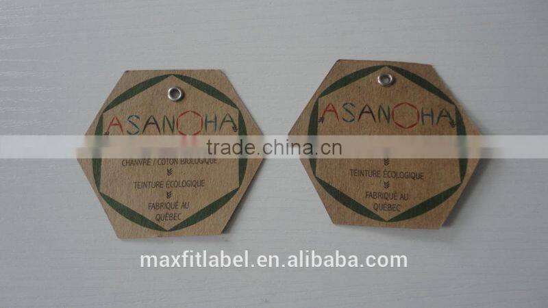 2017 China high quality garment kraft paper Hang Tags Swing tags