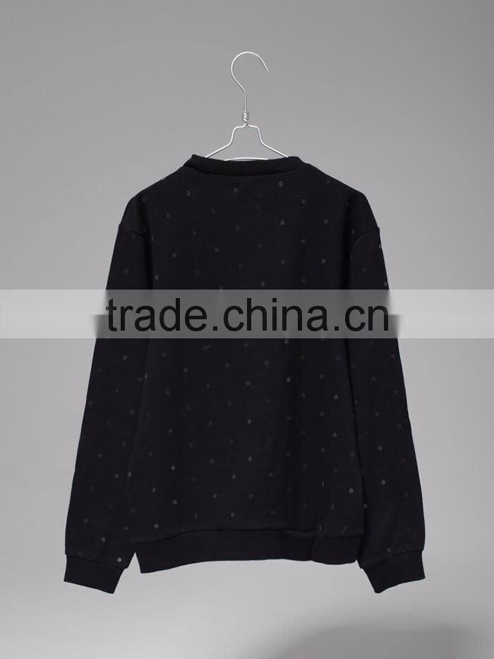 Sequin fabric Round neck custom wholesale bulk hoodies and 100 cotton plain sweatshirts wholesale women without hood