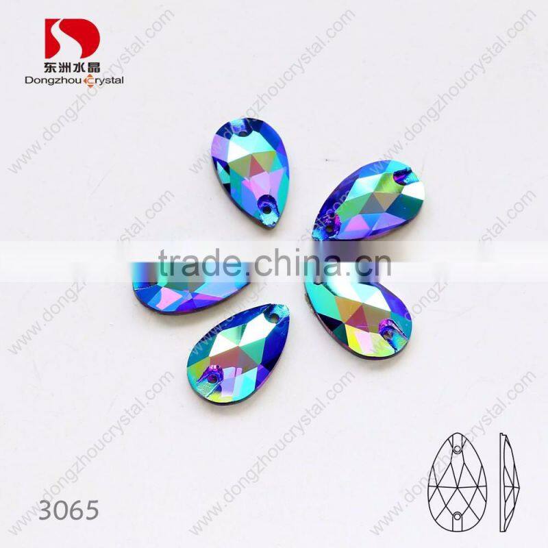 Drop shape 280AB color sew on crystals,flat back k5 crystal stones, decoration rhinestones