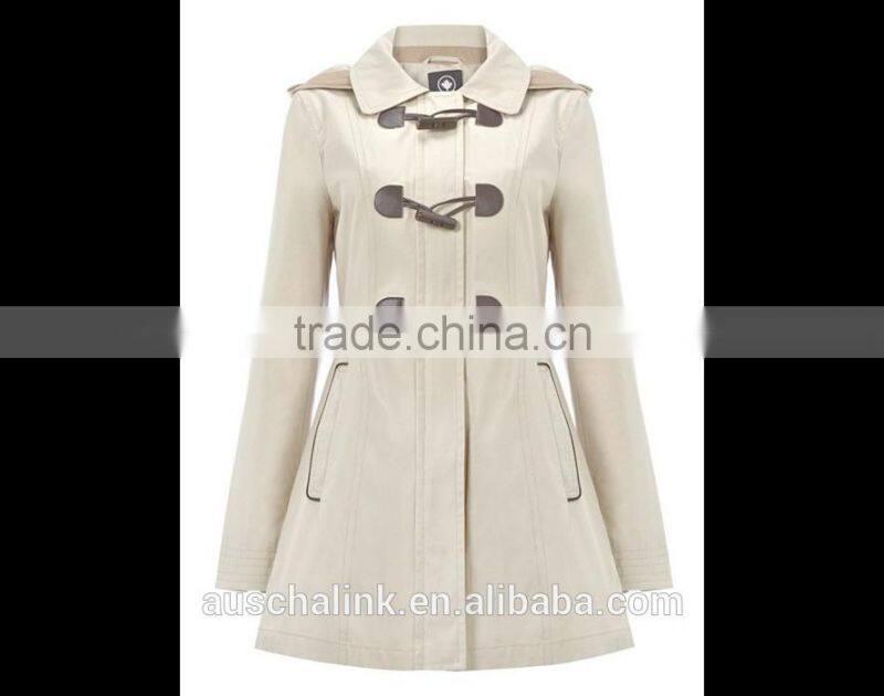 best selling ladies korean cotton hooded toggle jacket wholesale