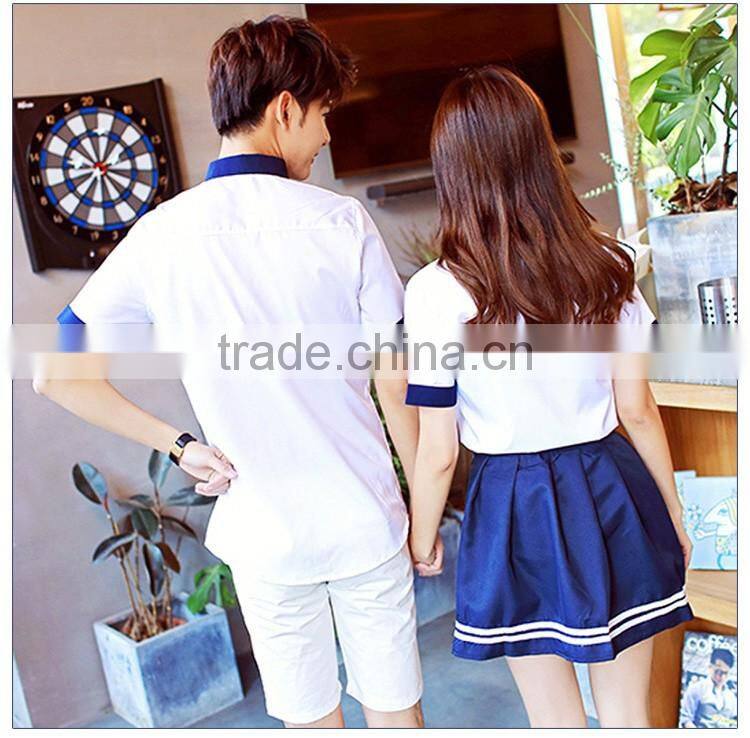 Unisex Design Korean High School Uniforms White Shirt