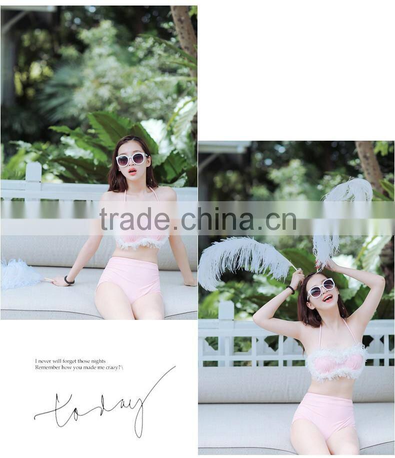 China Distributors Latest design solid sexy mesh swimwear white