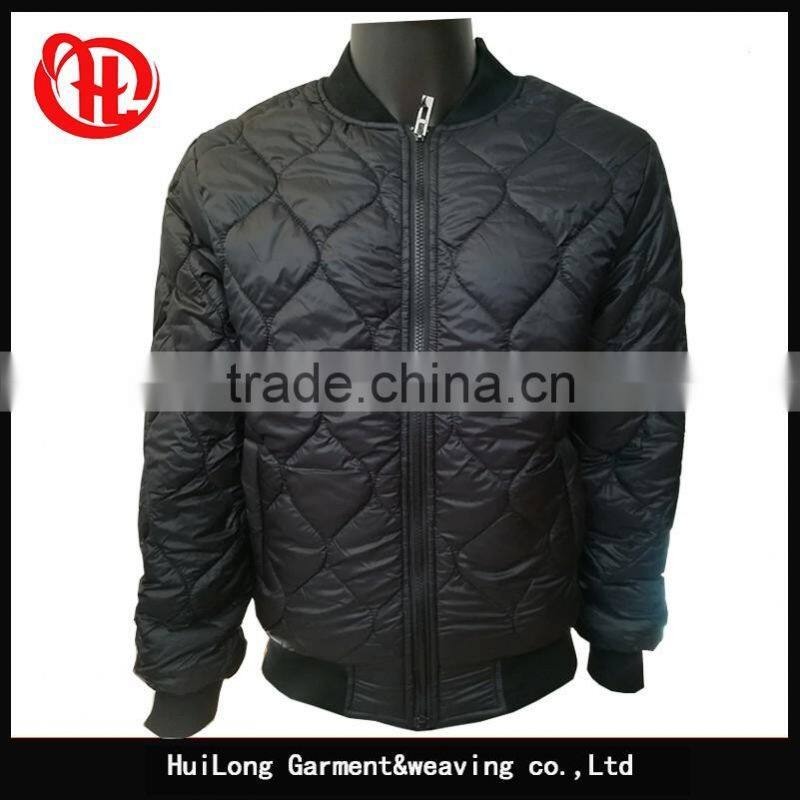 Men quilted varsity bomber padded jacket