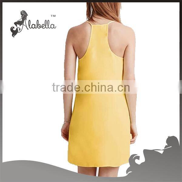 Wholesale dress women simple dress sleeveless dress 100%polyester
