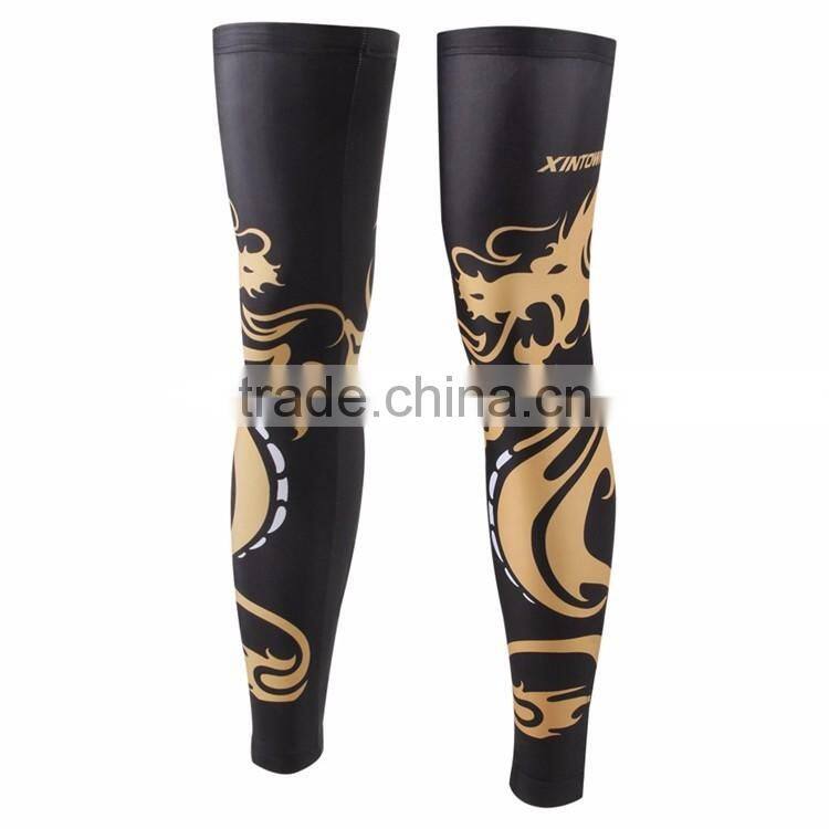 Colorful new design custom cycling leg warmers custom sports leg sleeve compression leg sleeves