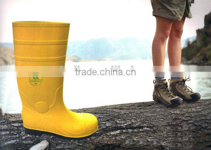 Yellow Heat Protection Steel Toe Work Boots For Chemical Industry