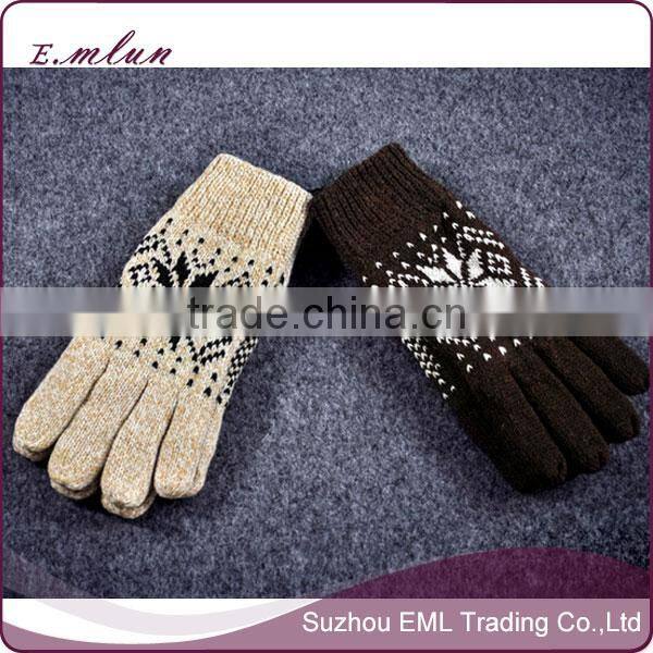 Double wool fleece warm gloves/thickening knitted glove