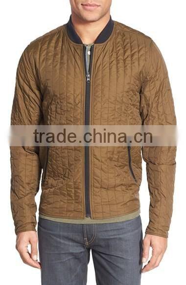 OEM Men'S Clothing Lightweight Nylon Custom Quilted Bomber Jacket