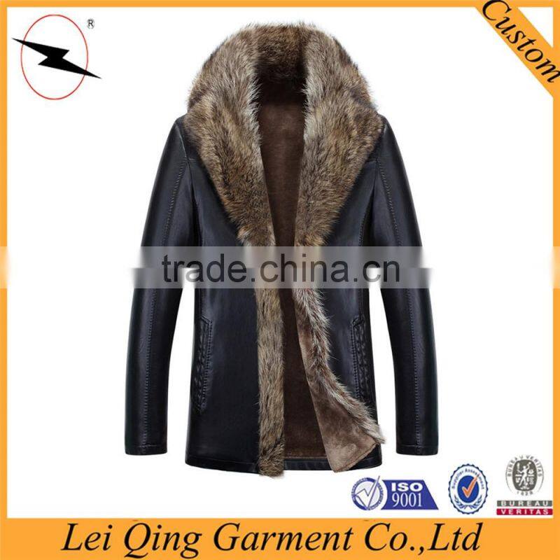 New fashion real black fur jackets for men