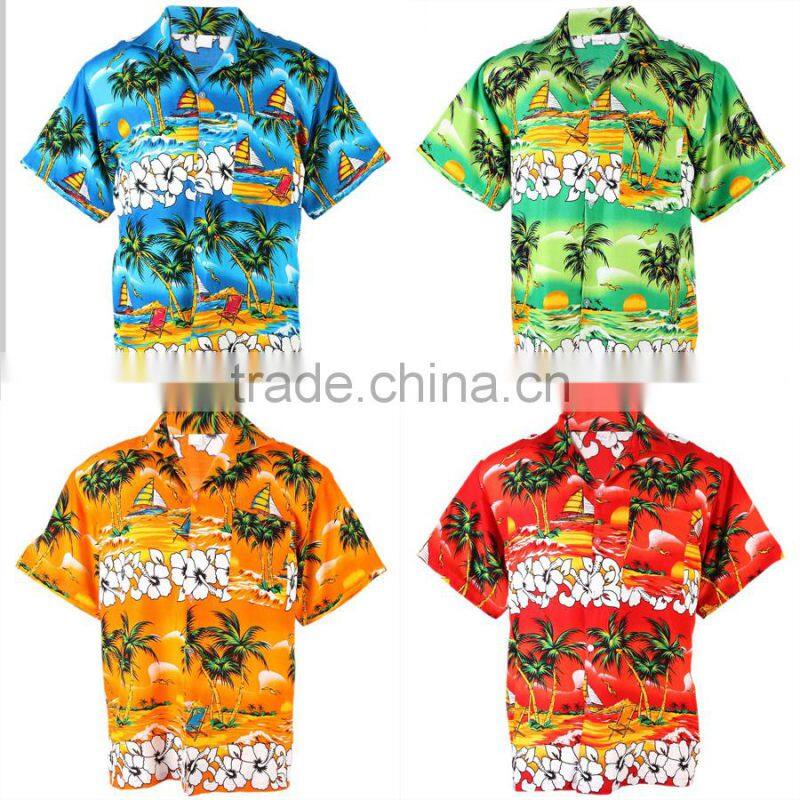 mens hawaiian aloha shirt wholesale, sublimation printing casual shirt