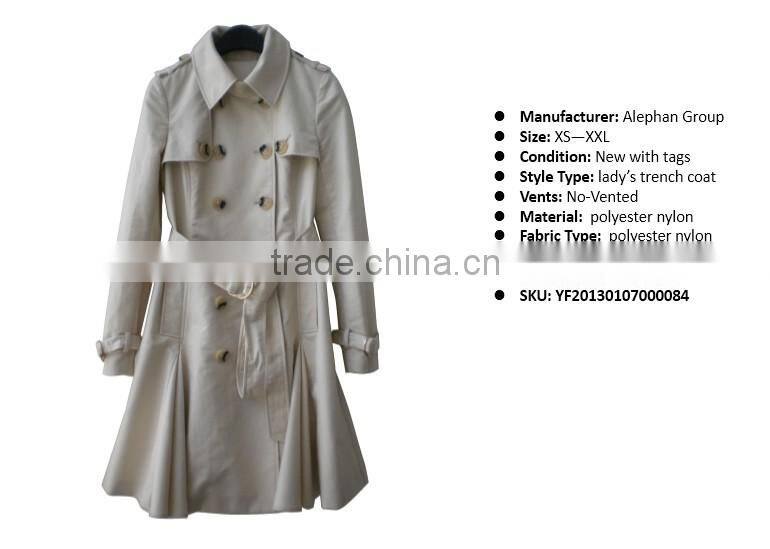 2016 new design women trench coat OEM/ODM for brand series