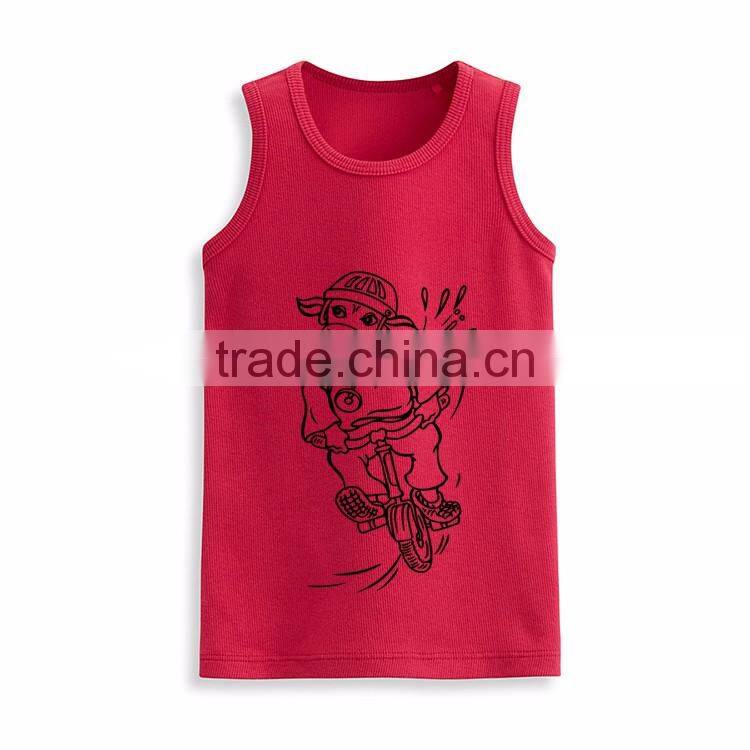 Wholesale sleeveless t shirt fashion kids custom print tank top manufacturer