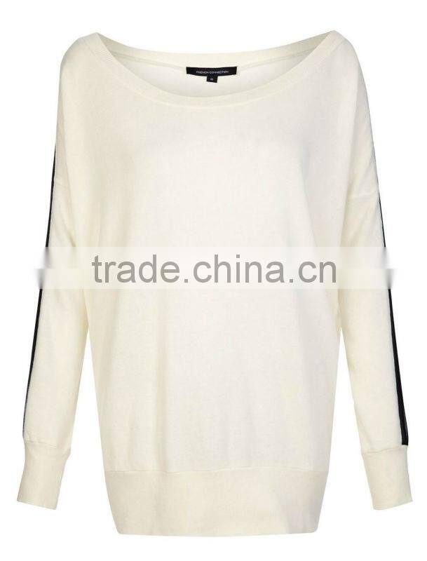 Cotton/Poly Blend Sweatshirt with Chiffon Panel Inserting