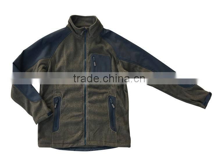 Wholesale apparel brown coat men micro fleece jacket