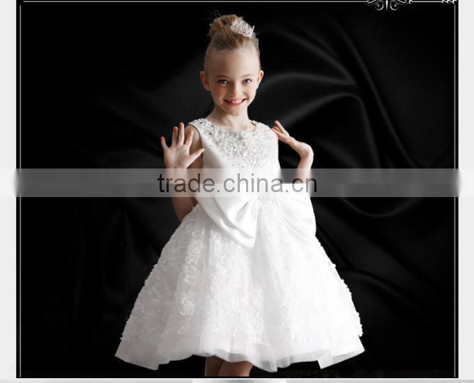 Fashionable Girl Party Dress With Bow Fancy White Girl Princess Dress Fancy Children Clothing GD90427-5