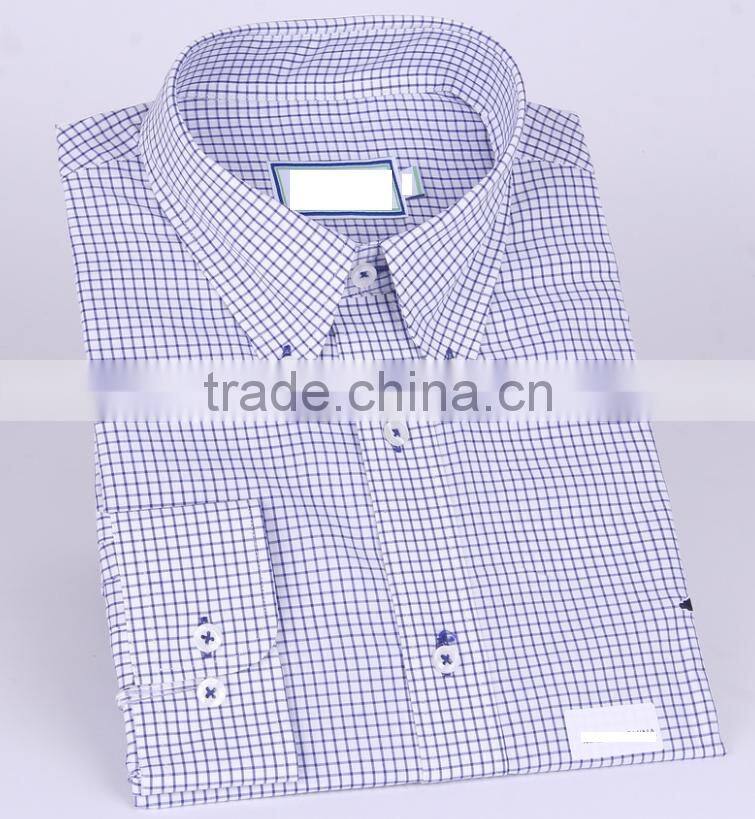2017 men's long sleeve checked casual shirt wholesale