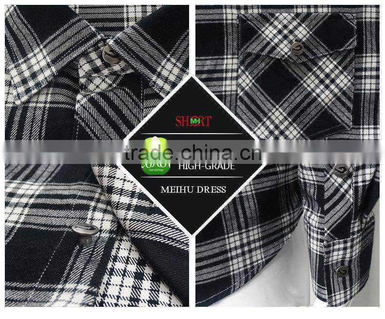 100% cotton flannel check shirts for men