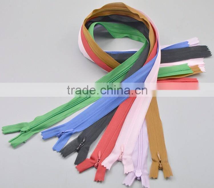 No.#3 60 cm Colorful Nylon Zipper Lace Tape Water Drop Puller Invisible Zipper