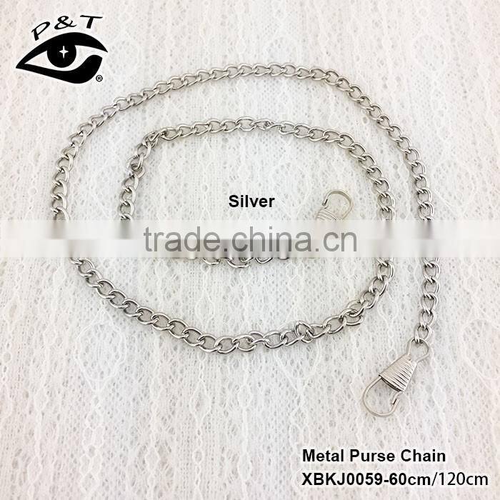 wholesale custom price long purse wallet bag link metal silver chain for handbag