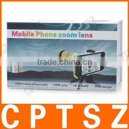 10x Zoom Telescope Lens with Tripod-White