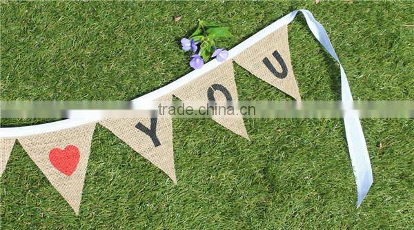 shabby vintage rustic style THANK YOU banner, cute hessian wedding bunting banner