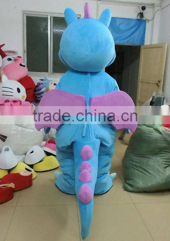 EVA plush material adult dragon costume blue dragon mascot costume
