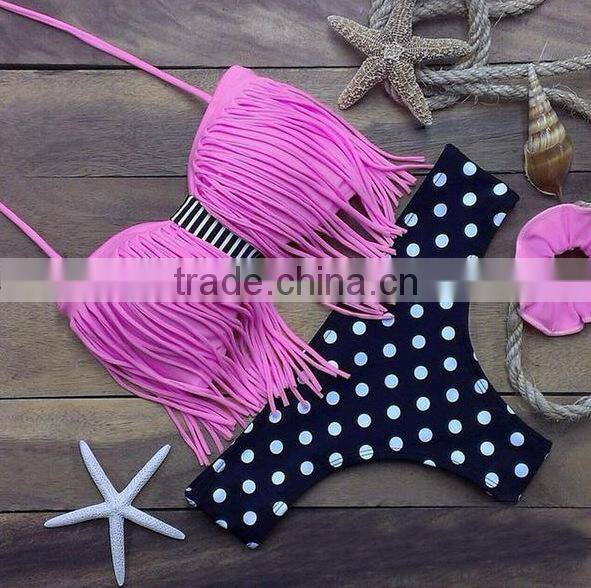 blue lace cutout swimwear bikini/ mzyg halter bikini swimwear/ fancy bikini set swimwear beachwear