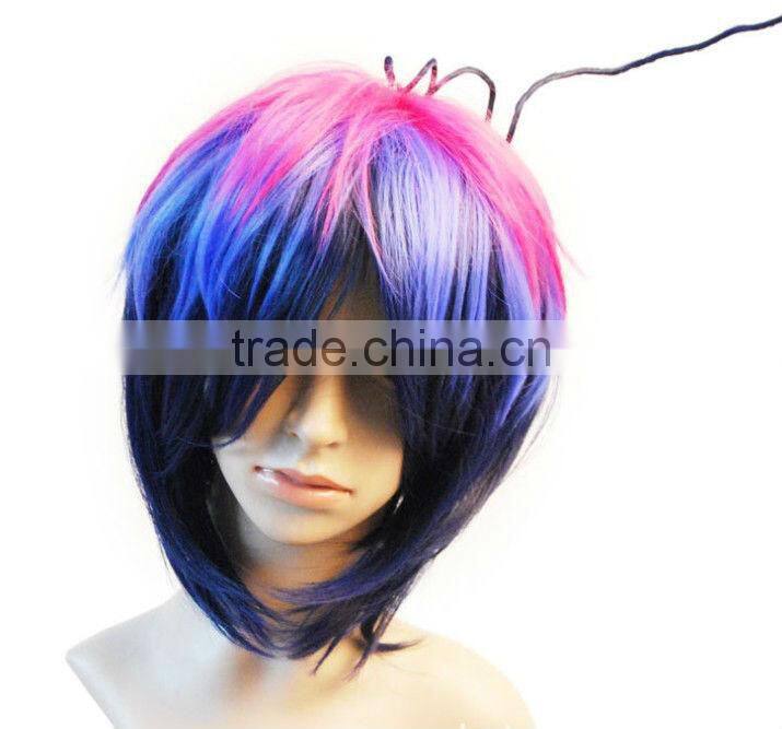 Chinese Wholesale Wig Suppliers in Yiwu Int'l Market,Cosplay and Party Costume Short Wigs Machine Made Wigs for Distributors
