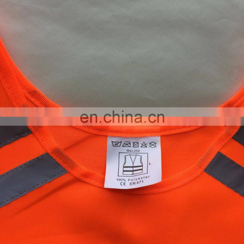 2017 hot sale 100 gsm orange mesh running vest
