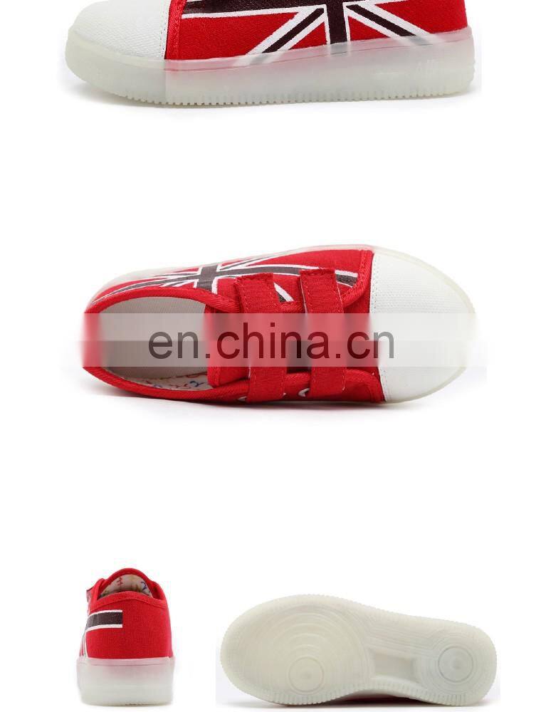 Latest design USB charge Children kids boys and girls light up canvas shoes LED shoes