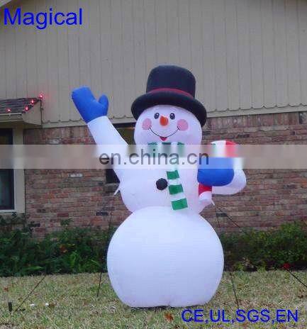 white inflatable snowman decoration for yard