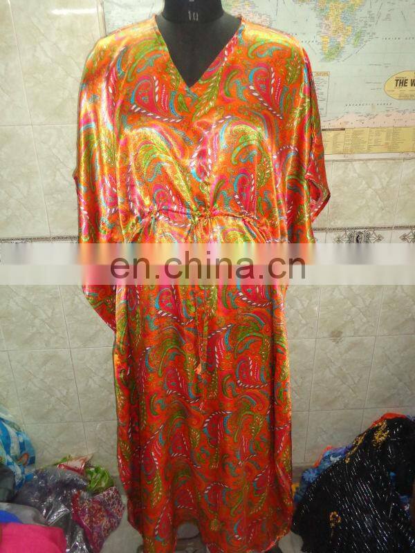 Printed Satin kaftan