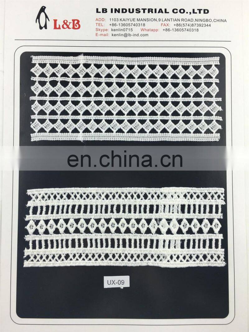 top quality white milk silk bridal embroidery sewing wedding lace trimmings chemical lace trim white